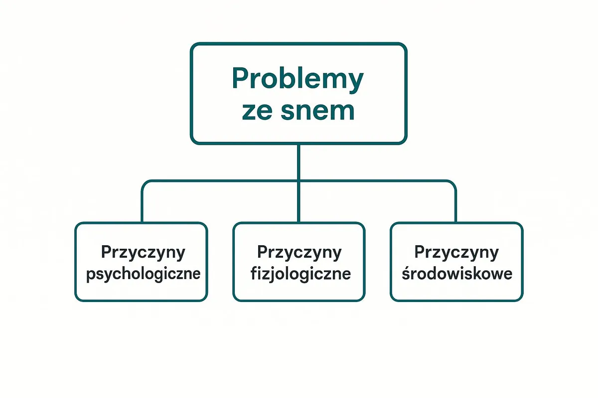 Infographic about problemy ze snem przyczyny