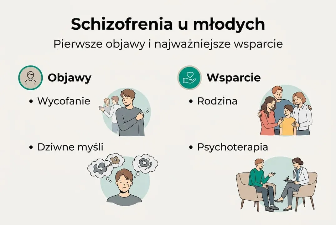Infografika: jak rozpoznać objawy schizofrenii i jak wspierać osoby chore