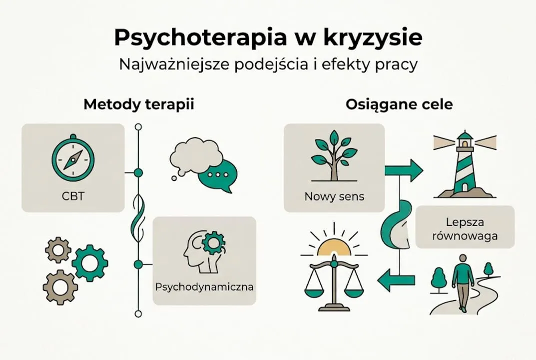 Infografika: metody pracy i rezultaty psychoterapii