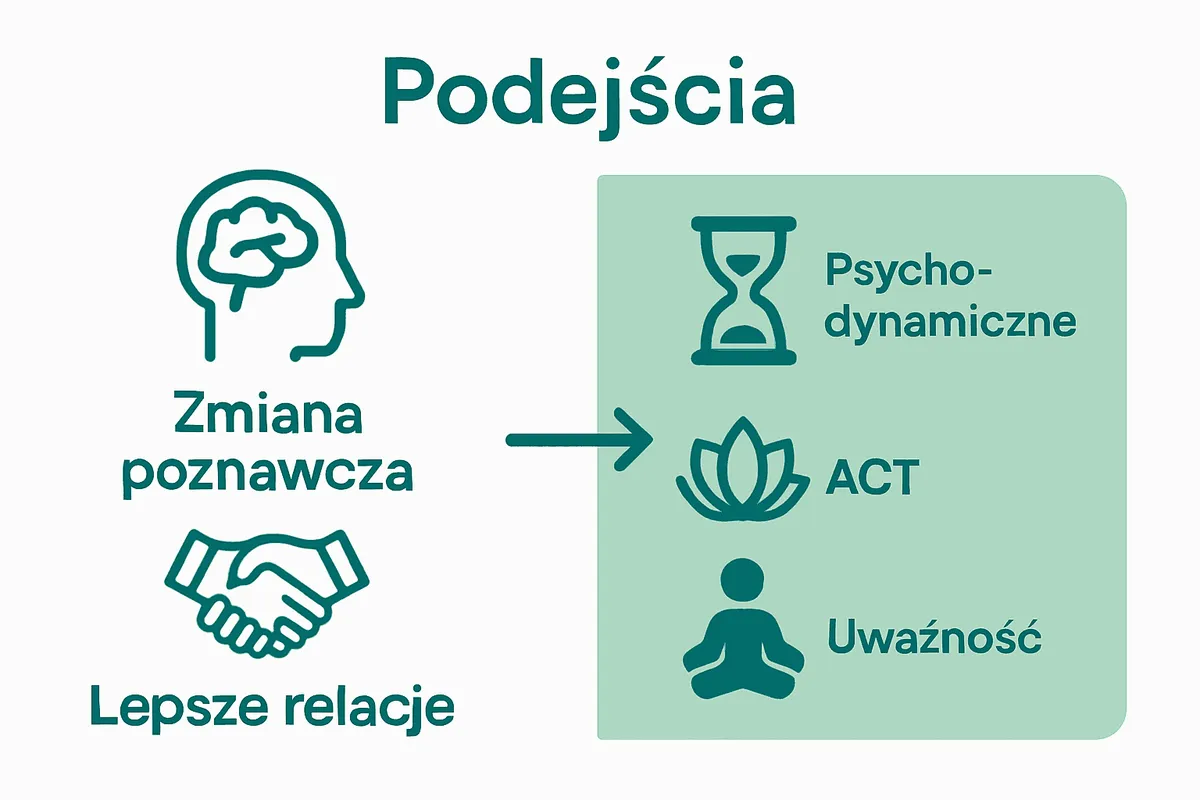 Infografika: porównanie CBT i alternatywnych metod terapeutycznych