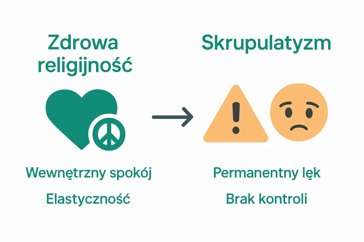 Infografika porównująca religijność i scrupulosity.