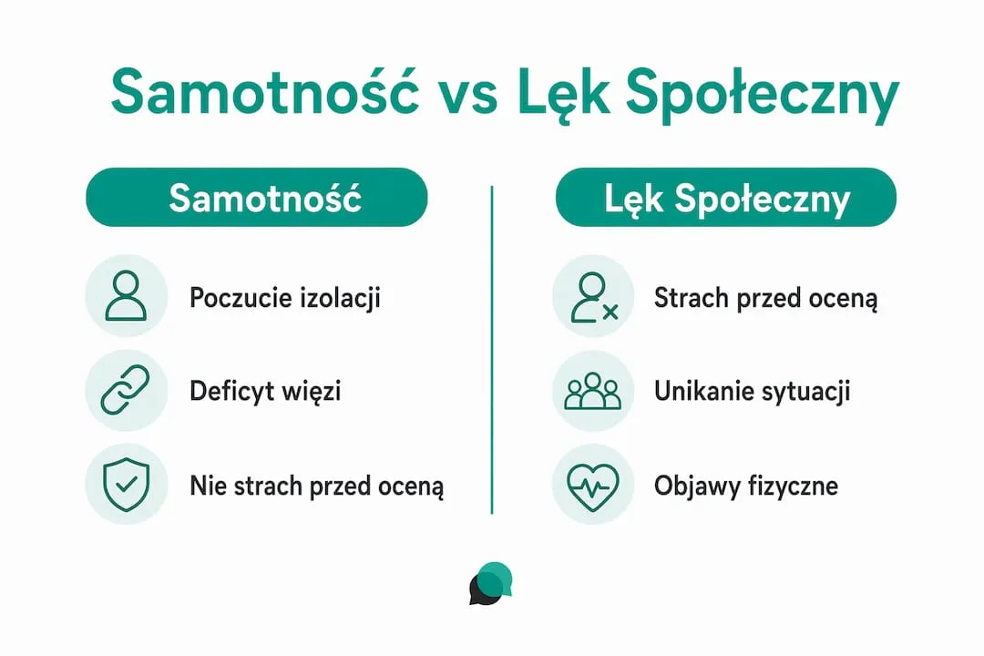 Infografika zestawiająca ze sobą samotność i lęk przed kontaktami społecznymi