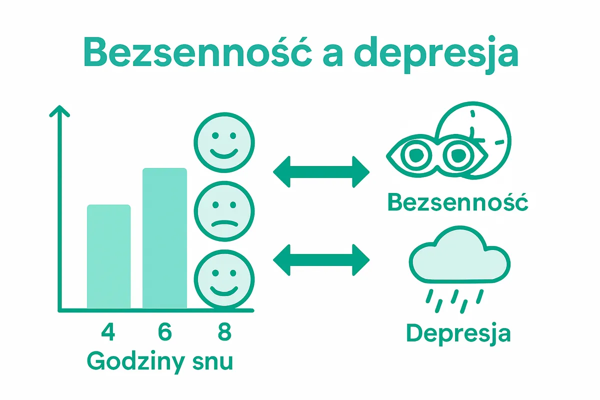 Infografika: jak sen wpływa na depresję i odwrotnie