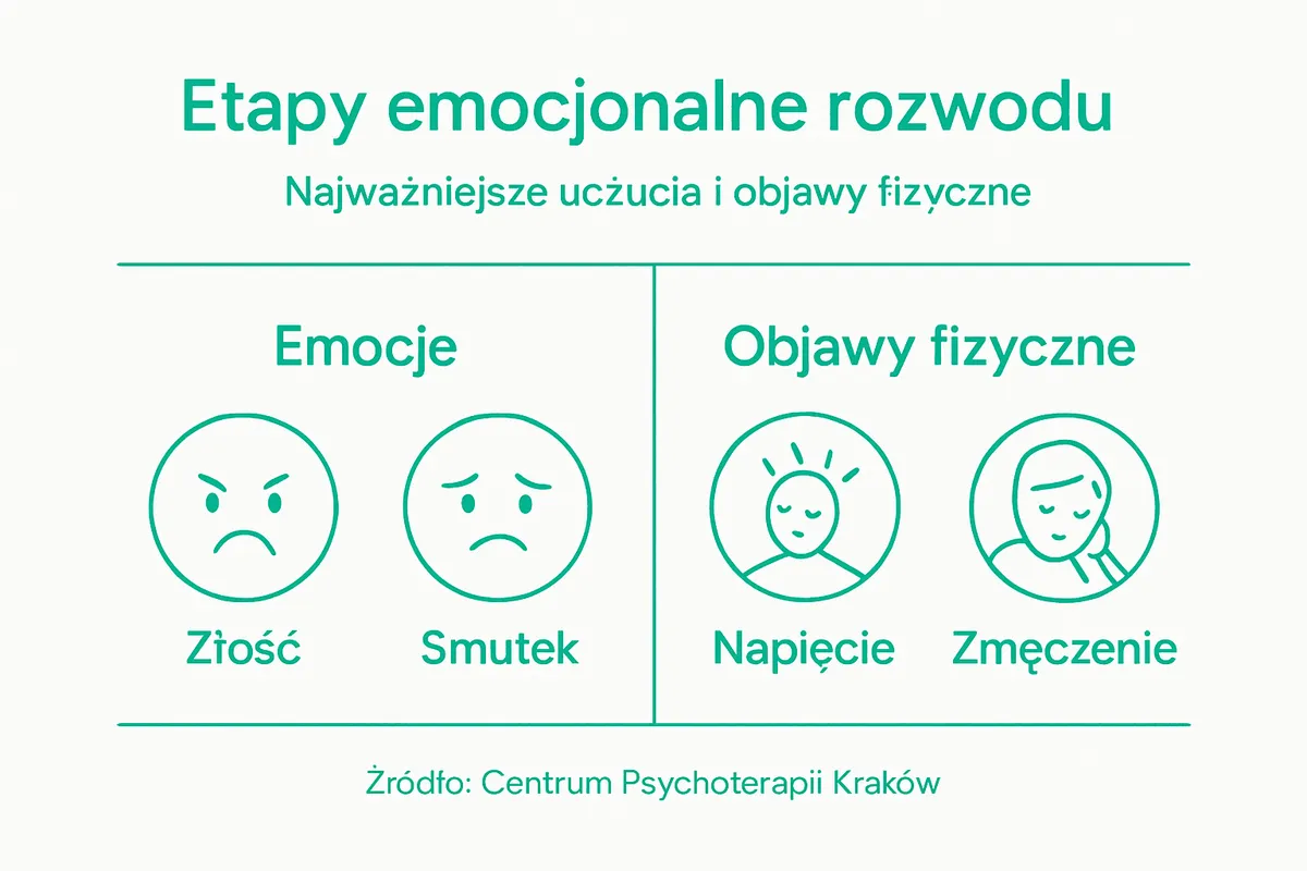 Infographic emotional stages during divorce