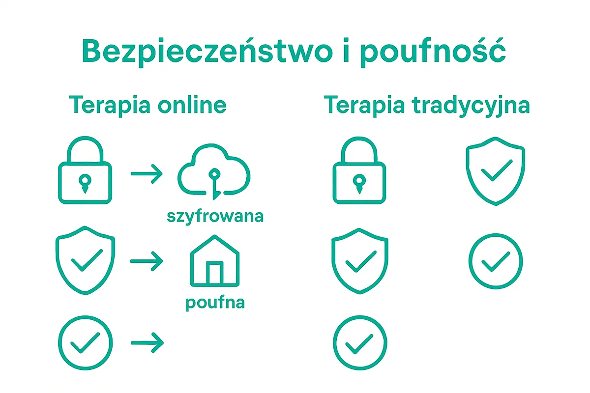 Infografika przedstawiająca porównanie bezpieczeństwa różnych metod terapii