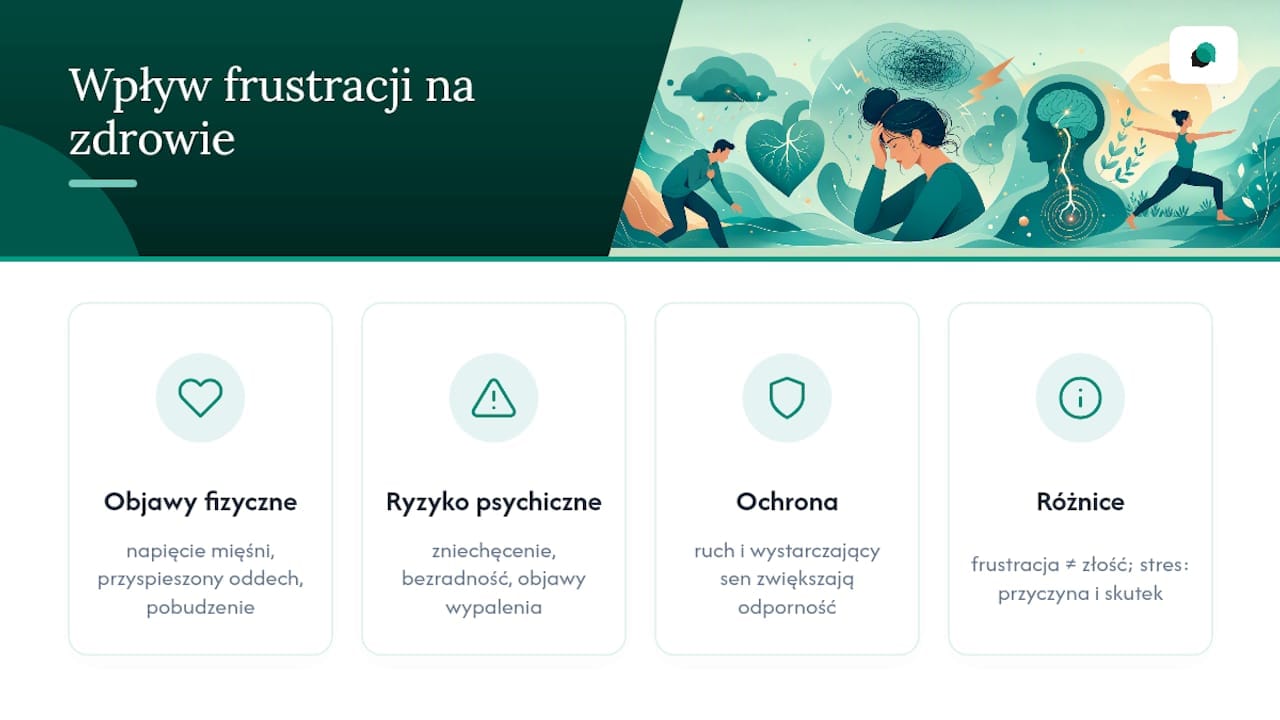 Schemat przedstawiający wpływ przewlekłej frustracji na zdrowie