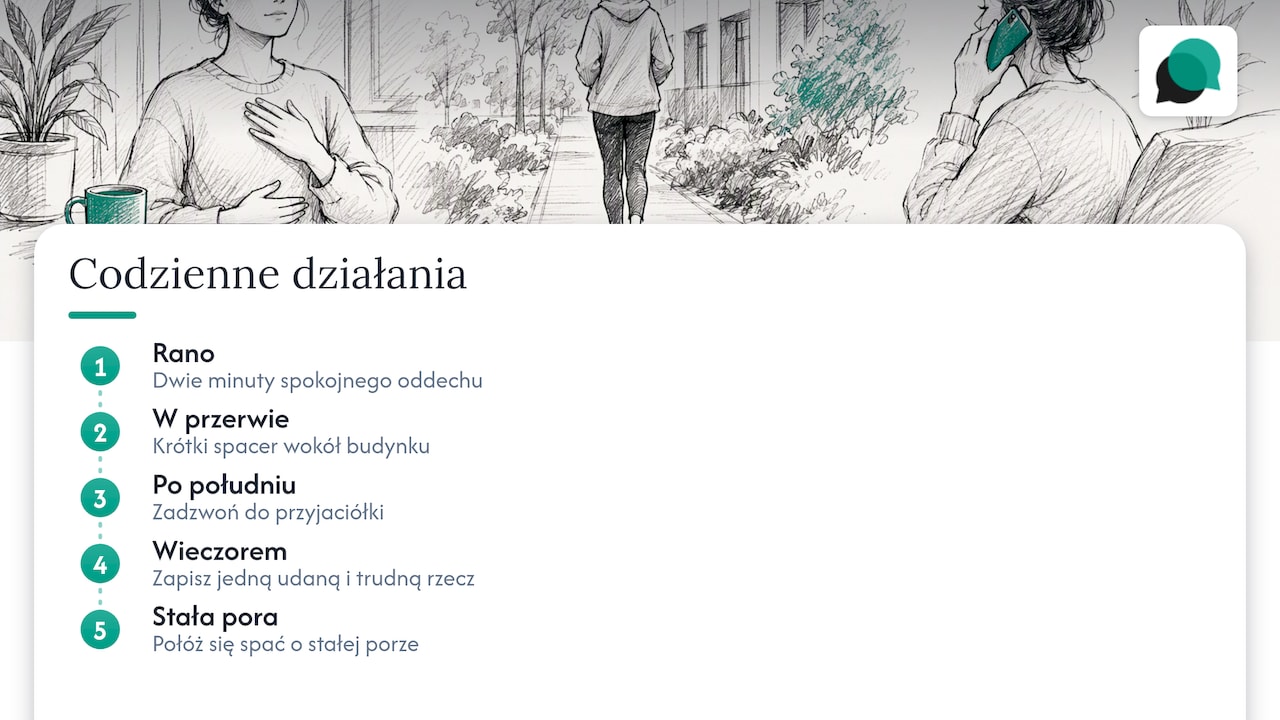 Pięć codziennych kroków wspierających rezyliencję