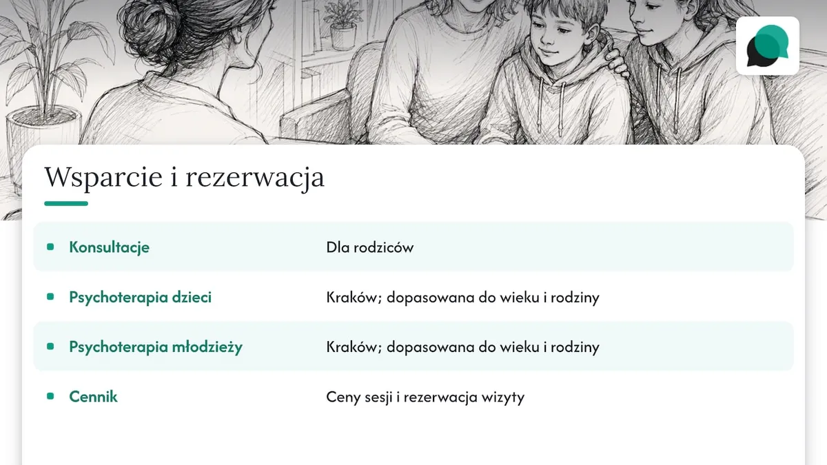 Wsparcie i rezerwacja w Soulmedic: konsultacje dla rodziców, psychoterapia dzieci i młodzieży, cennik